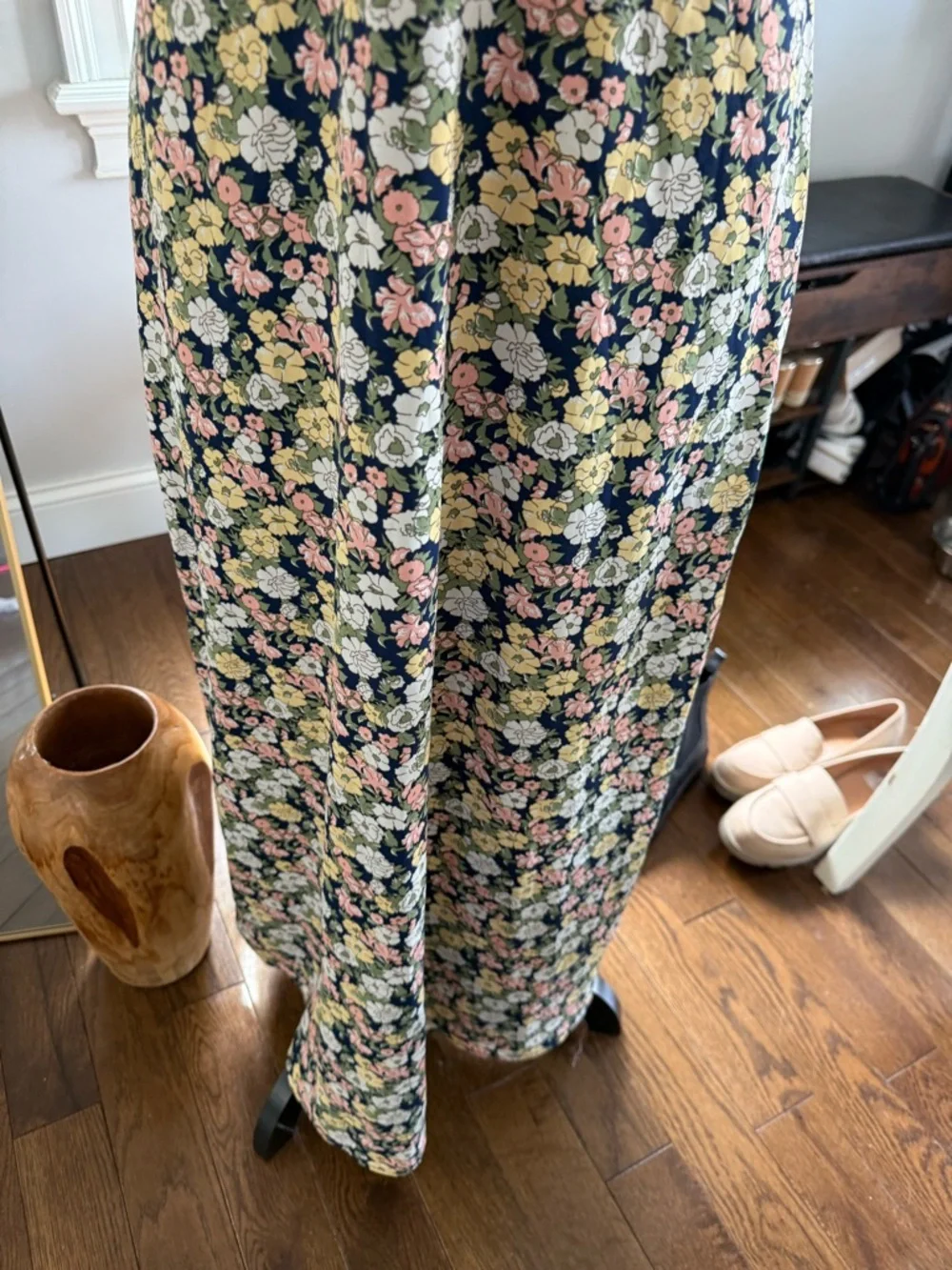 Lulu's Black Floral Cutout Midi Dress with Pastel Blooms - Picture 7 of 14